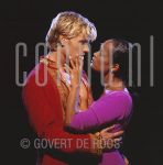 07-08-2001 Chaira Borderslee and Bastiaan Ragas at studio in Amsterdam,  on behalf of musical AIDA. By order of Stage-entertainment.

[keywords]Posed, Half Length[/keywords]